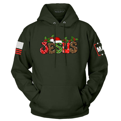 Green / S Jesus Christmas Hoodie maga trump