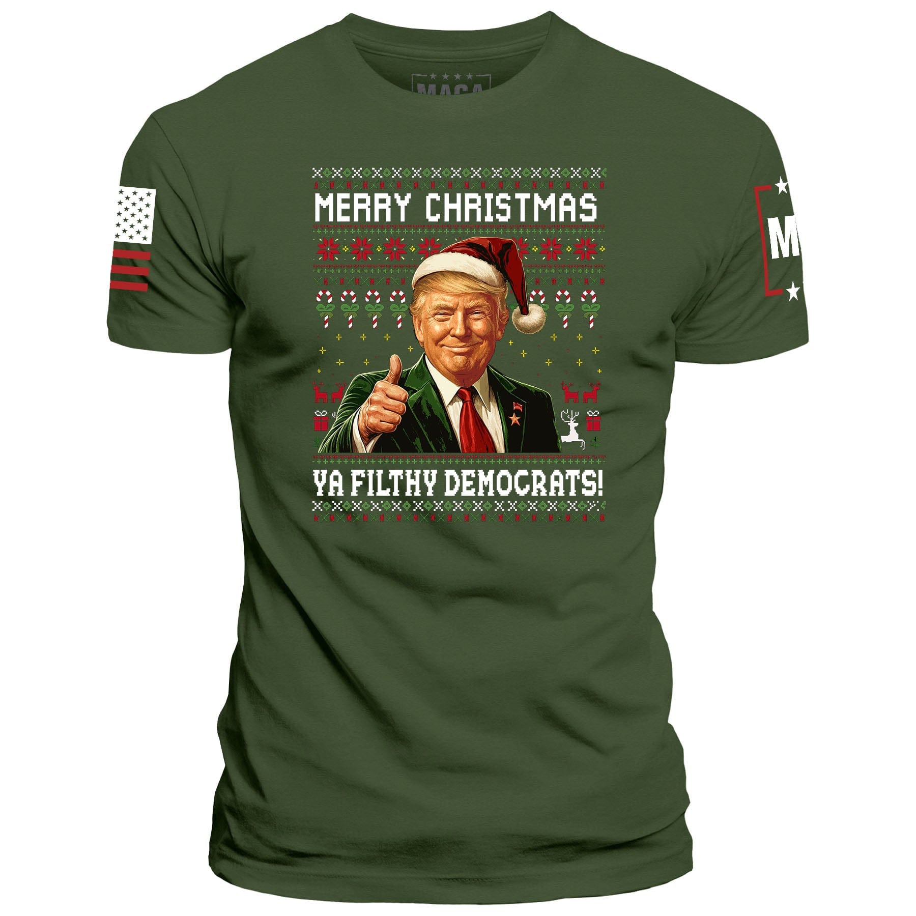 Green / S Merry Christmas Ya Filthy Democrats! maga trump