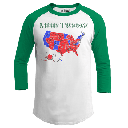 Green / S Merry Trumpmas 2 Raglan maga trump
