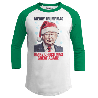 Green / S Merry Trumpmas Raglan maga trump