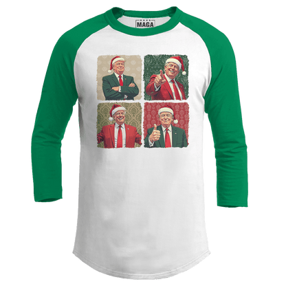 Green / S Santa Trump Raglan maga trump