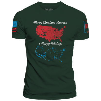 Green / XS Merry Christmas America and Happy Holidays maga trump