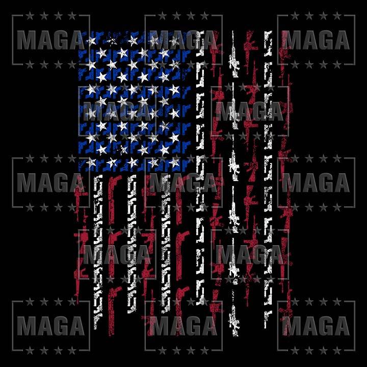 Gun Flag Hoodie maga trump