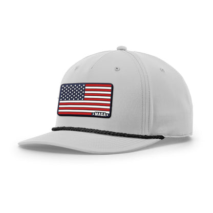 Heather Gray/Black Maga American Flag Rope Hat maga trump
