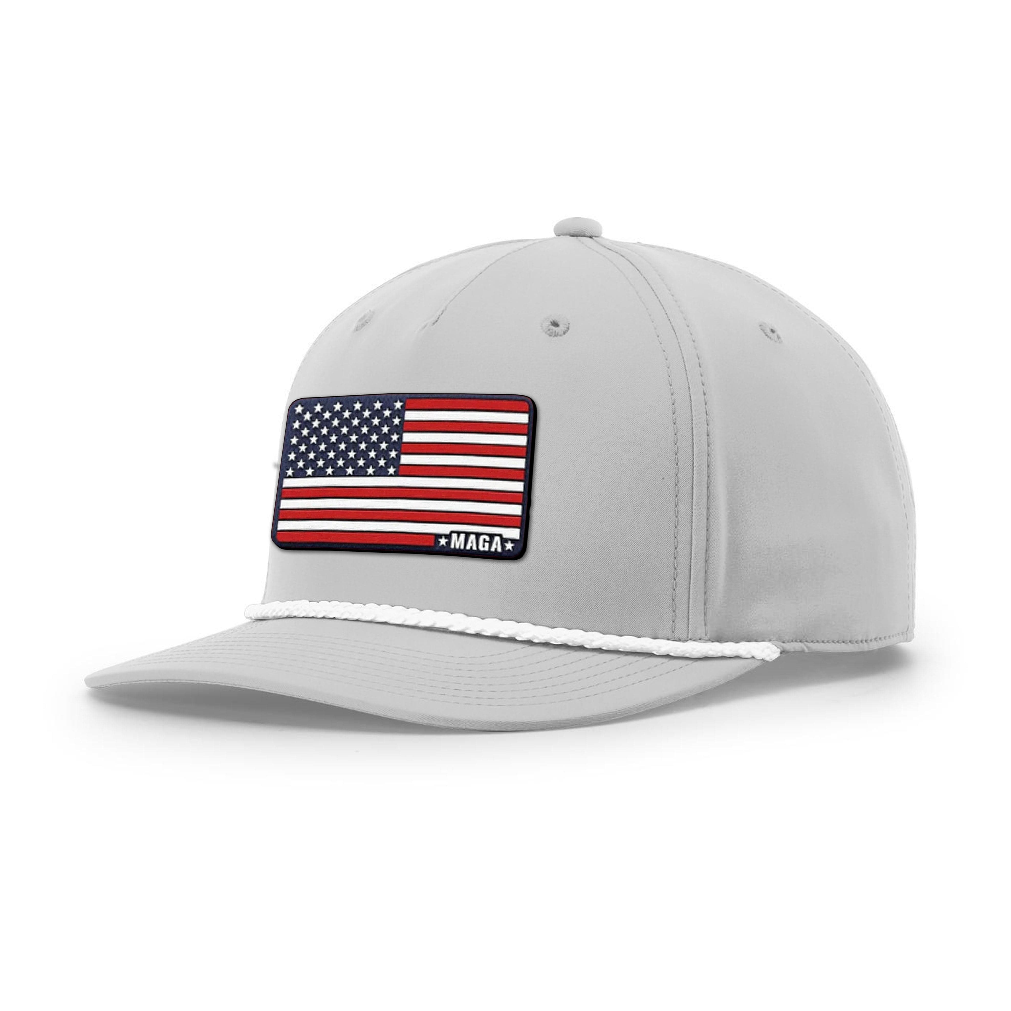 Heather Gray/White Maga American Flag Rope Hat maga trump