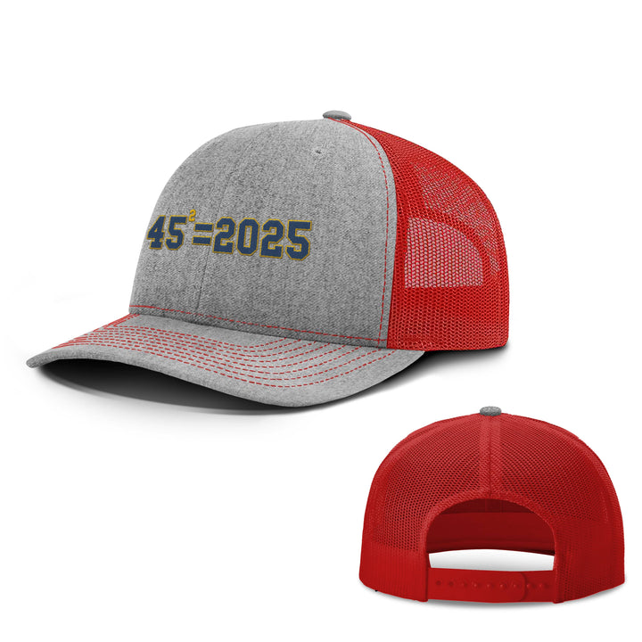 Heather Grey/ Red / OS 45 Squared Trucker Hat maga trump