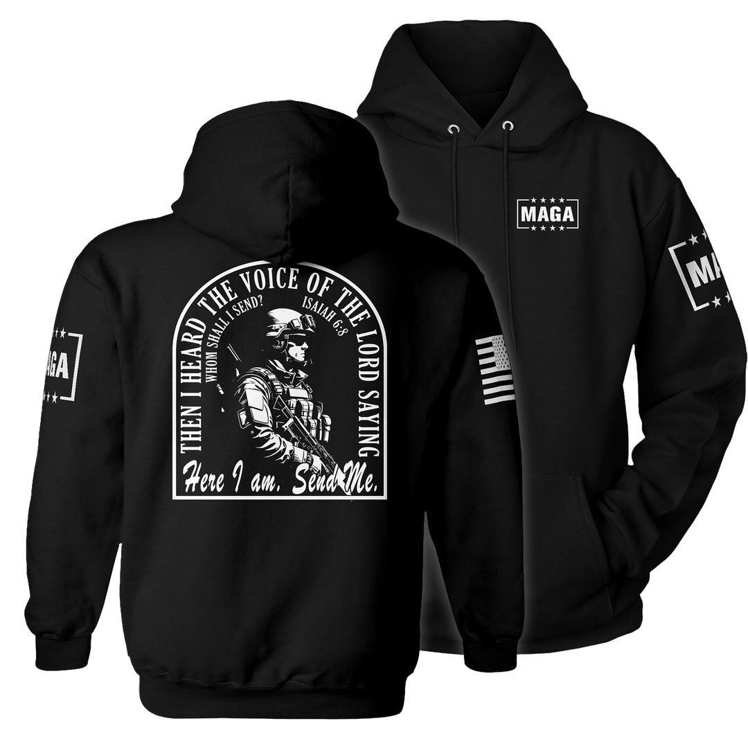 Hoodie / Black / XS Send Me maga trump