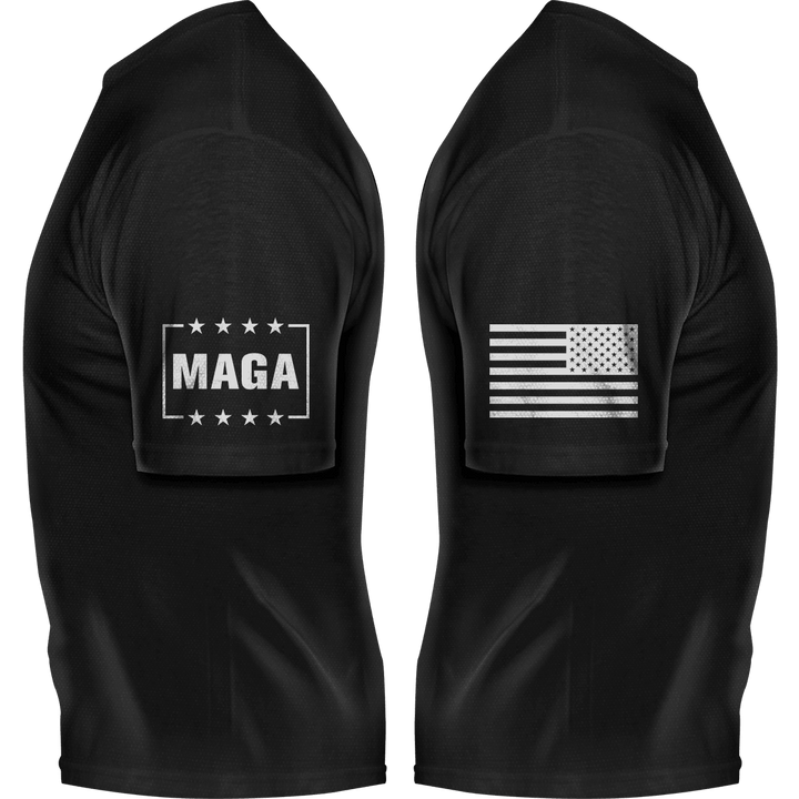 Horizontal Flag Distressed - White maga trump