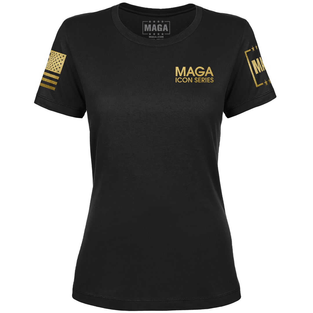 Icon Series - Joe Rogan and Trump Ladies Tee maga trump