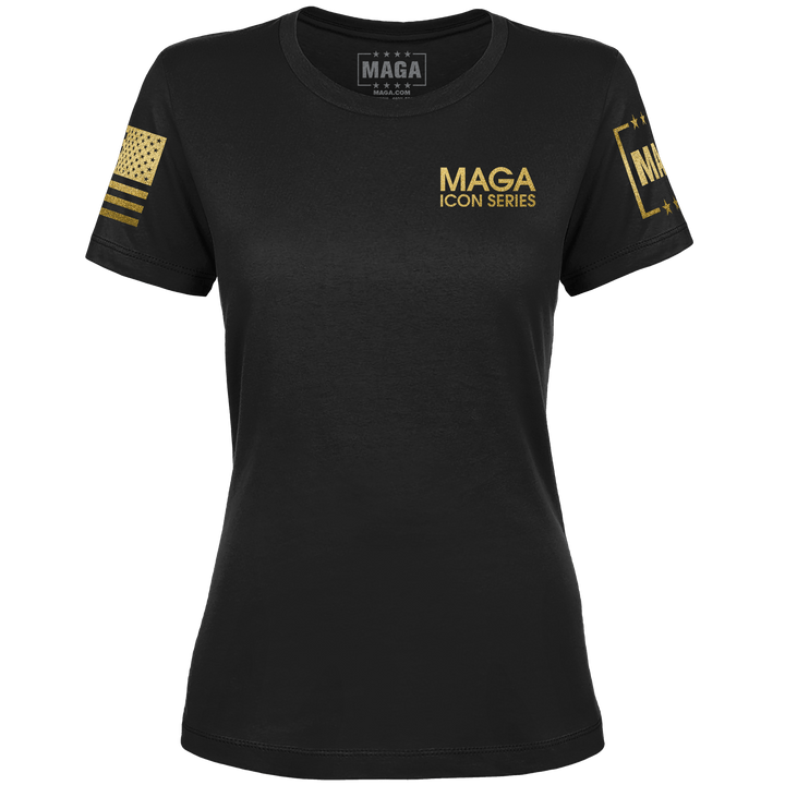 Icon Series - Joe Rogan and Trump Ladies Tee maga trump