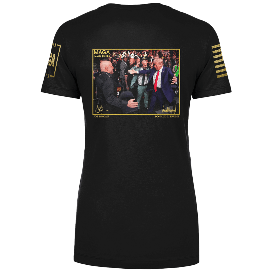 Icon Series - Joe Rogan and Trump Ladies Tee maga trump