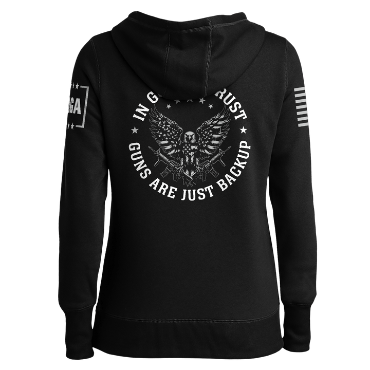 In God We Trust Ladies Hoodie maga trump