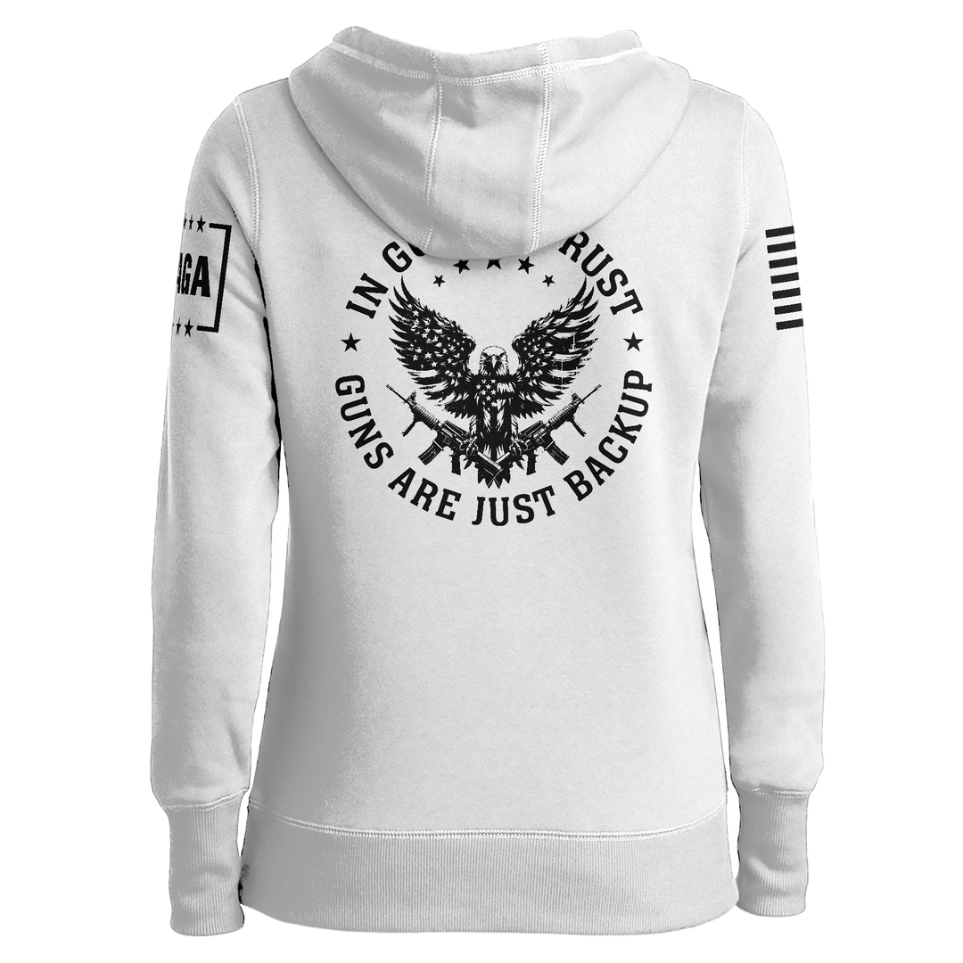 In God We Trust Ladies Hoodie maga trump