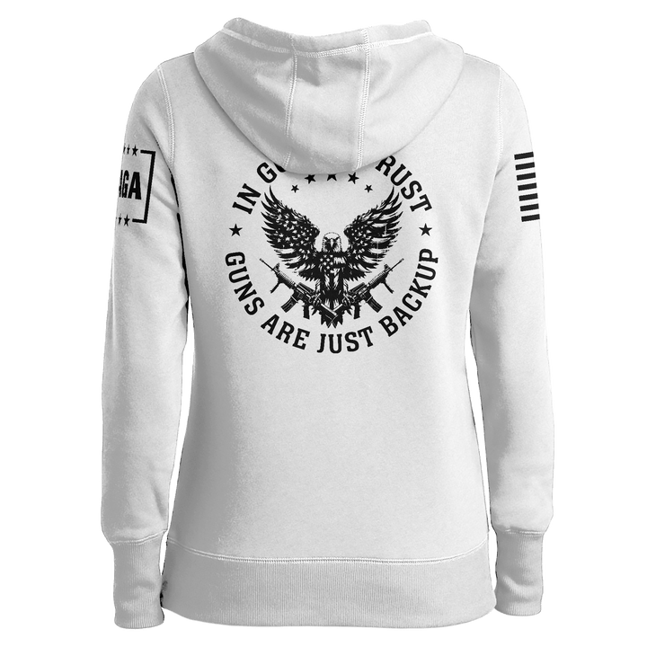 In God We Trust Ladies Hoodie maga trump