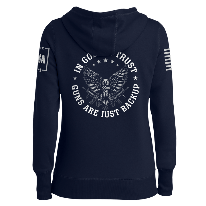 In God We Trust Ladies Hoodie maga trump