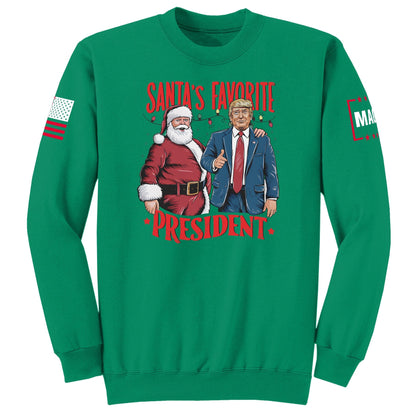Kelly / S Santa's Favorite President Sweatshirt maga trump