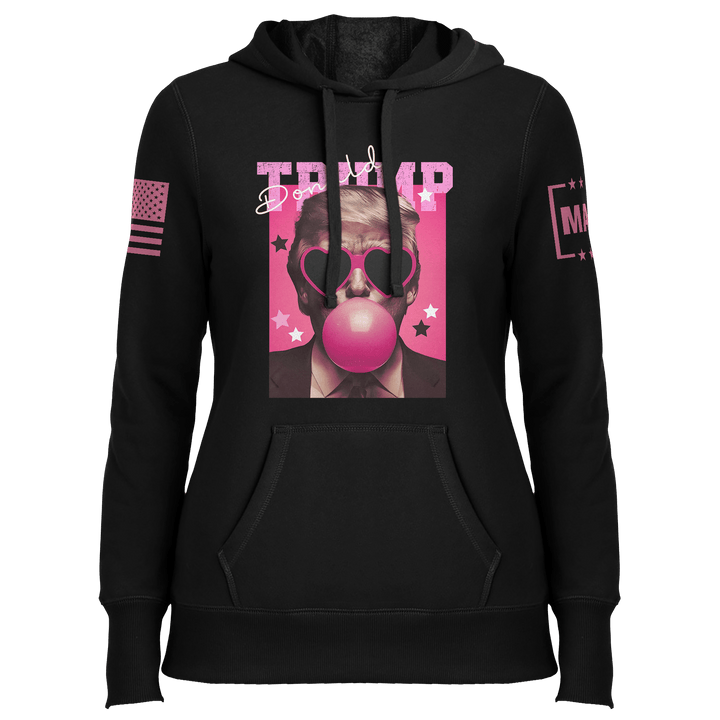 Ladies Hoodie / Black / XS Donald Trump Bubblegum maga trump