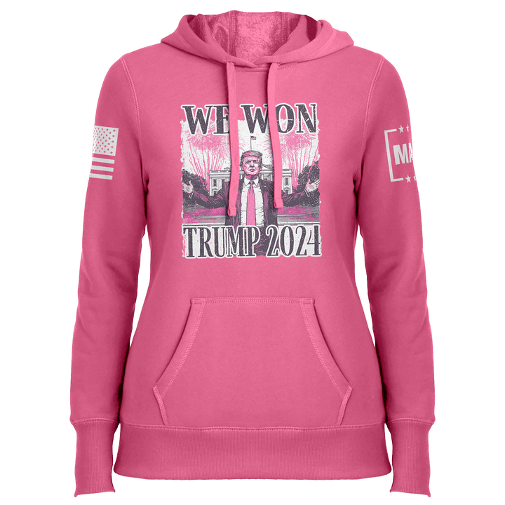 Ladies Hoodie / Heather Charity Pink / XS WE WON TRUMP 2024 maga trump