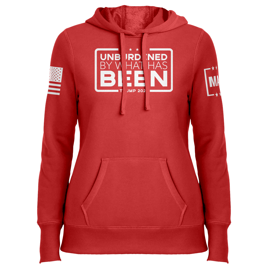 Ladies Hoodie / Red / XS Unburdened by What Has Been Ladies maga trump