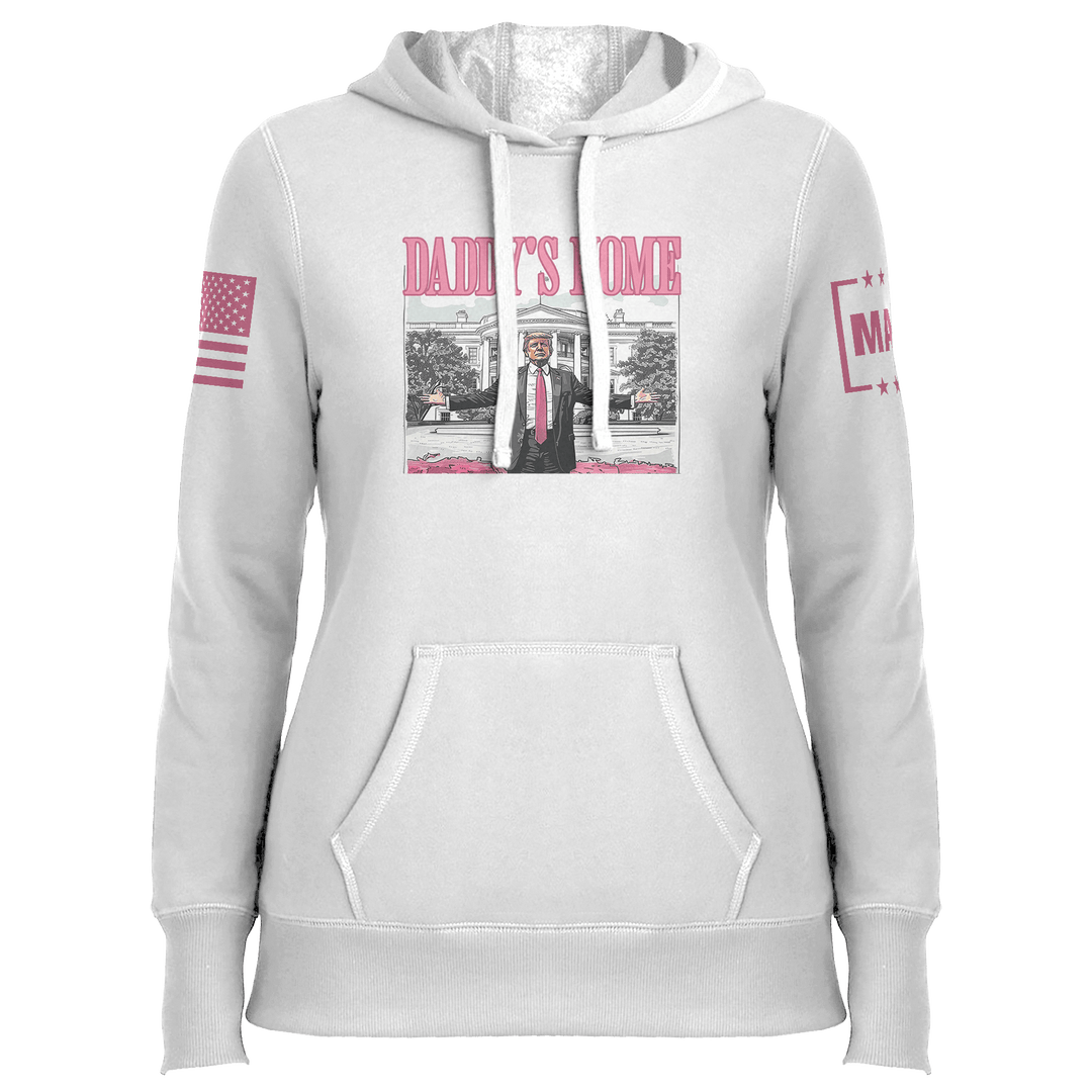 Ladies Hoodie / White / XS Daddy's Home 2 maga trump