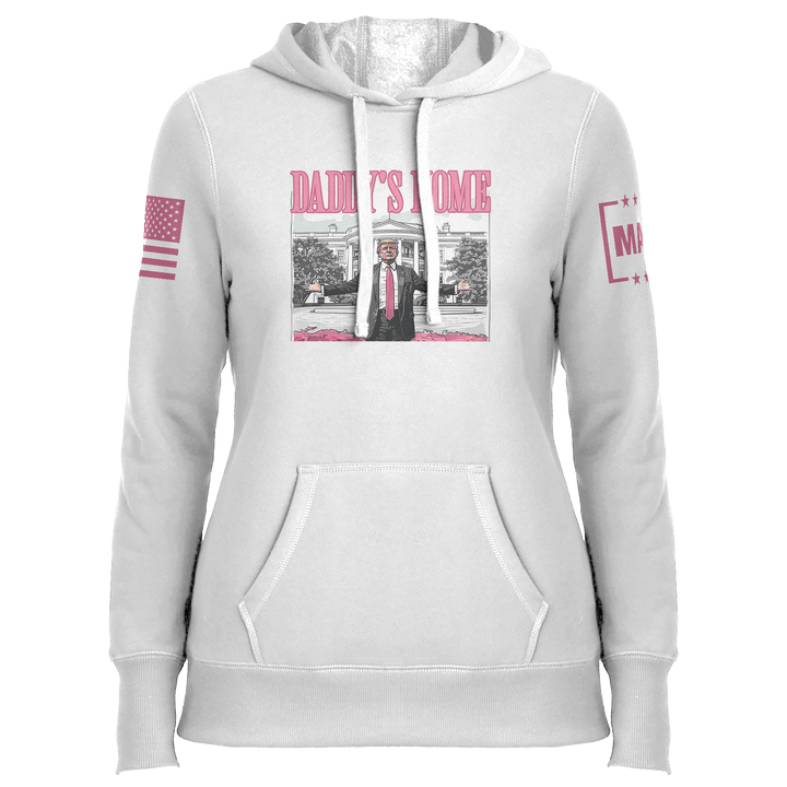 Ladies Hoodie / White / XS Daddy's Home 2 maga trump