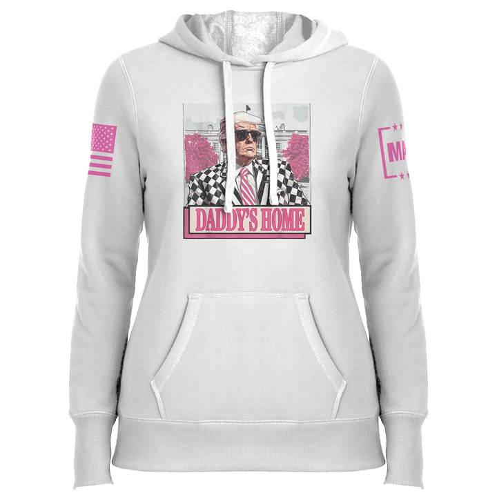 Ladies Hoodie / White / XS Daddy's Home 3 maga trump