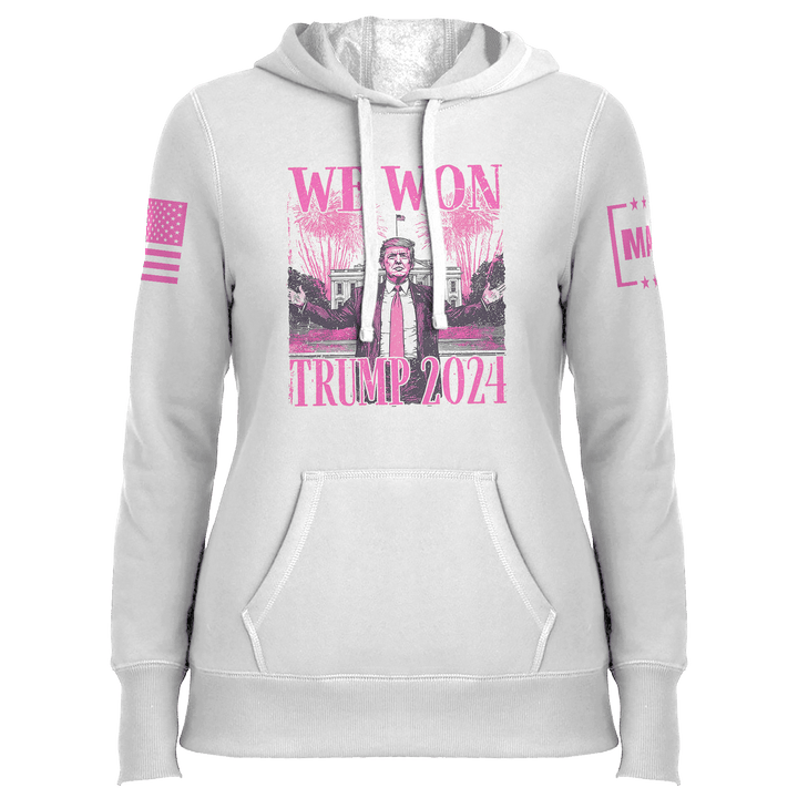 Ladies Hoodie / White / XS WE WON TRUMP 2024 maga trump