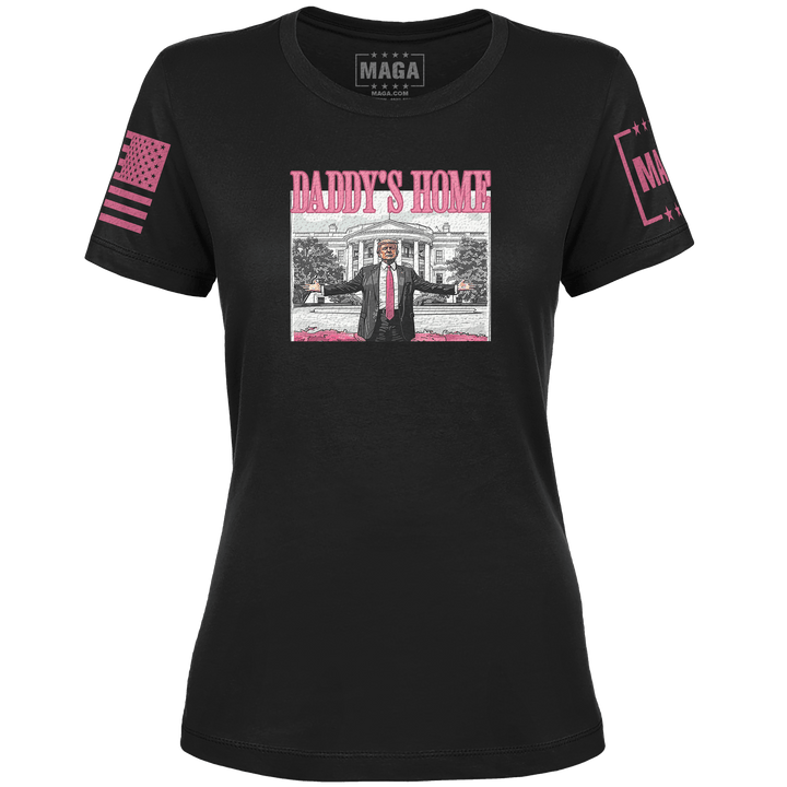 Ladies Tee / Black / XS Daddy's Home 2 maga trump