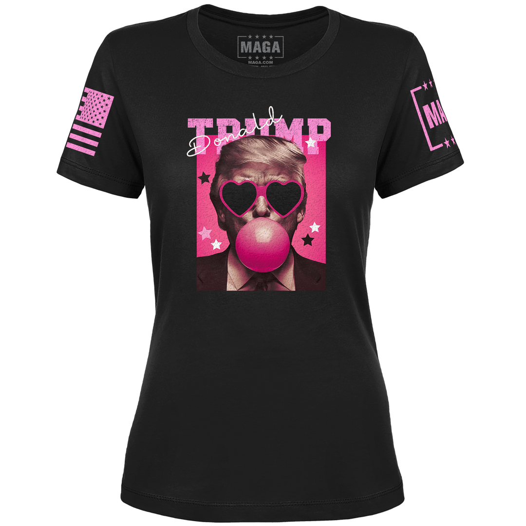 Ladies Tee / Black / XS Donald Trump Bubblegum maga trump