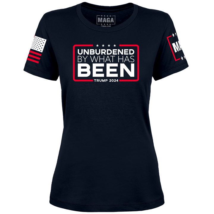 Ladies Tee / Navy / XS Unburdened by What Has Been Ladies maga trump