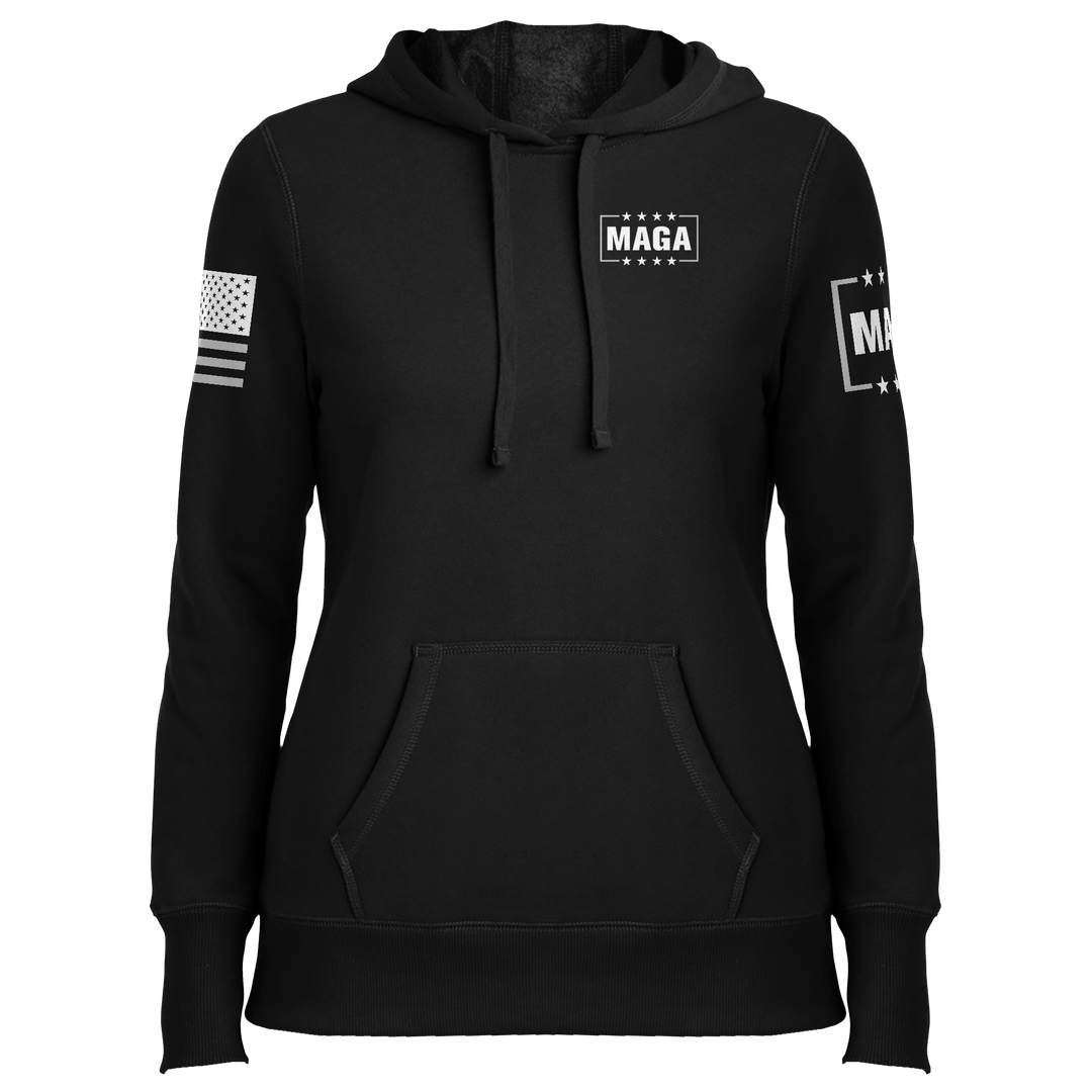 Land of the Free Home of the Brave Eagle Ladies Hoodie maga trump