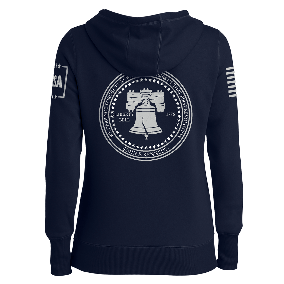 Liberty Bell Kennedy Quote Ladies Hoodie maga trump