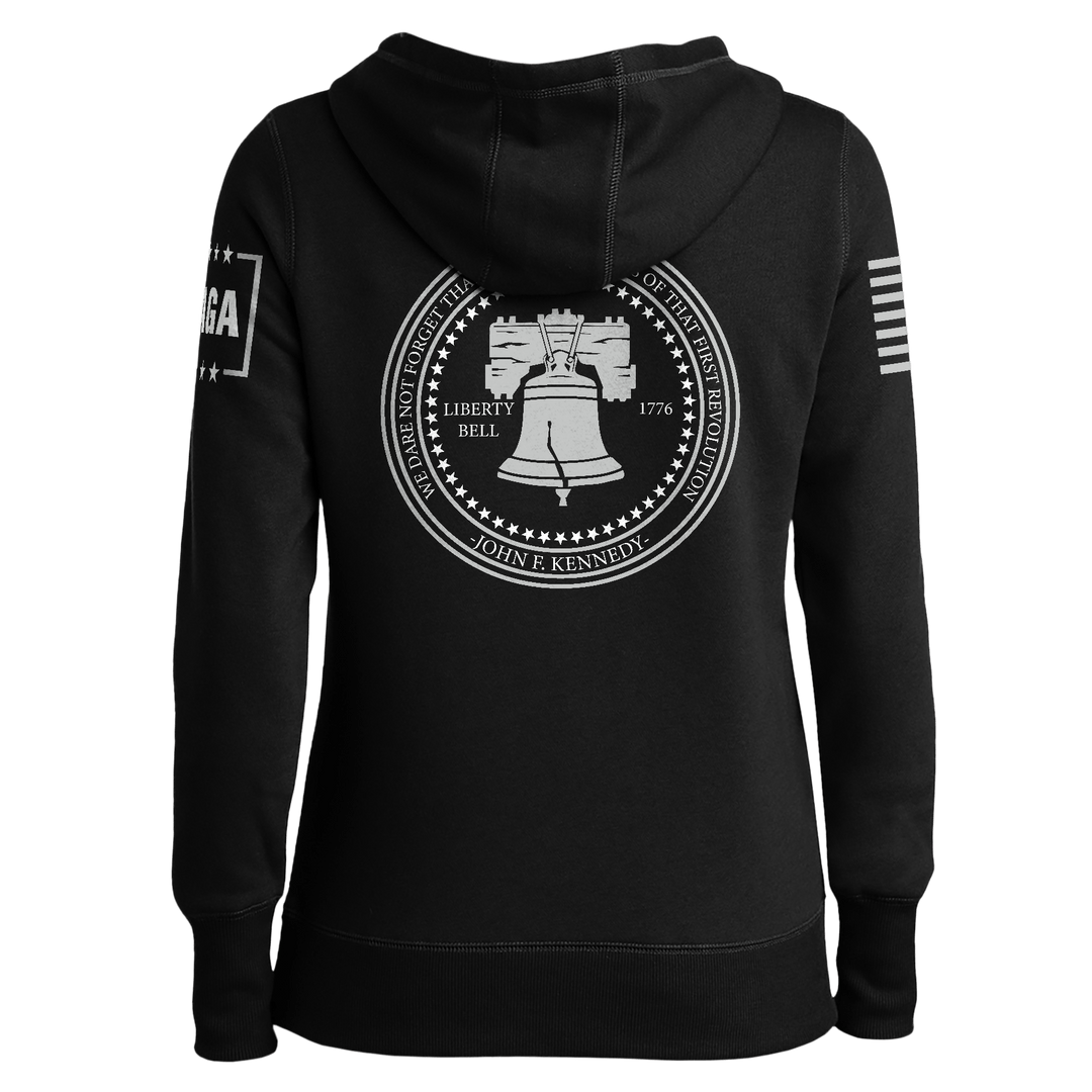 Liberty Bell Kennedy Quote Ladies Hoodie maga trump