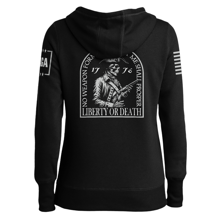 Liberty or Death Skull Patriot Ladies Hoodie maga trump