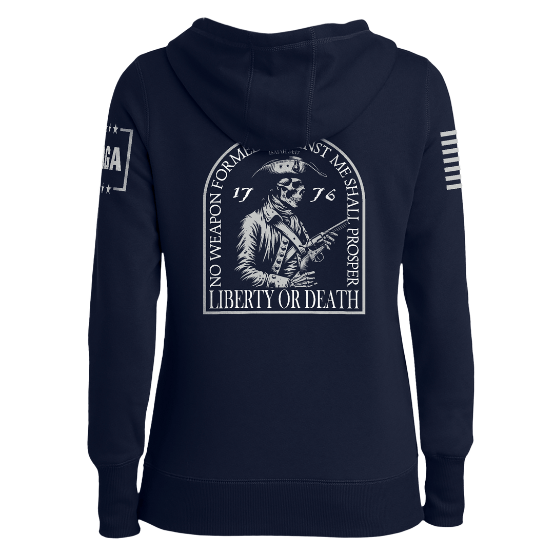 Liberty or Death Skull Patriot Ladies Hoodie maga trump