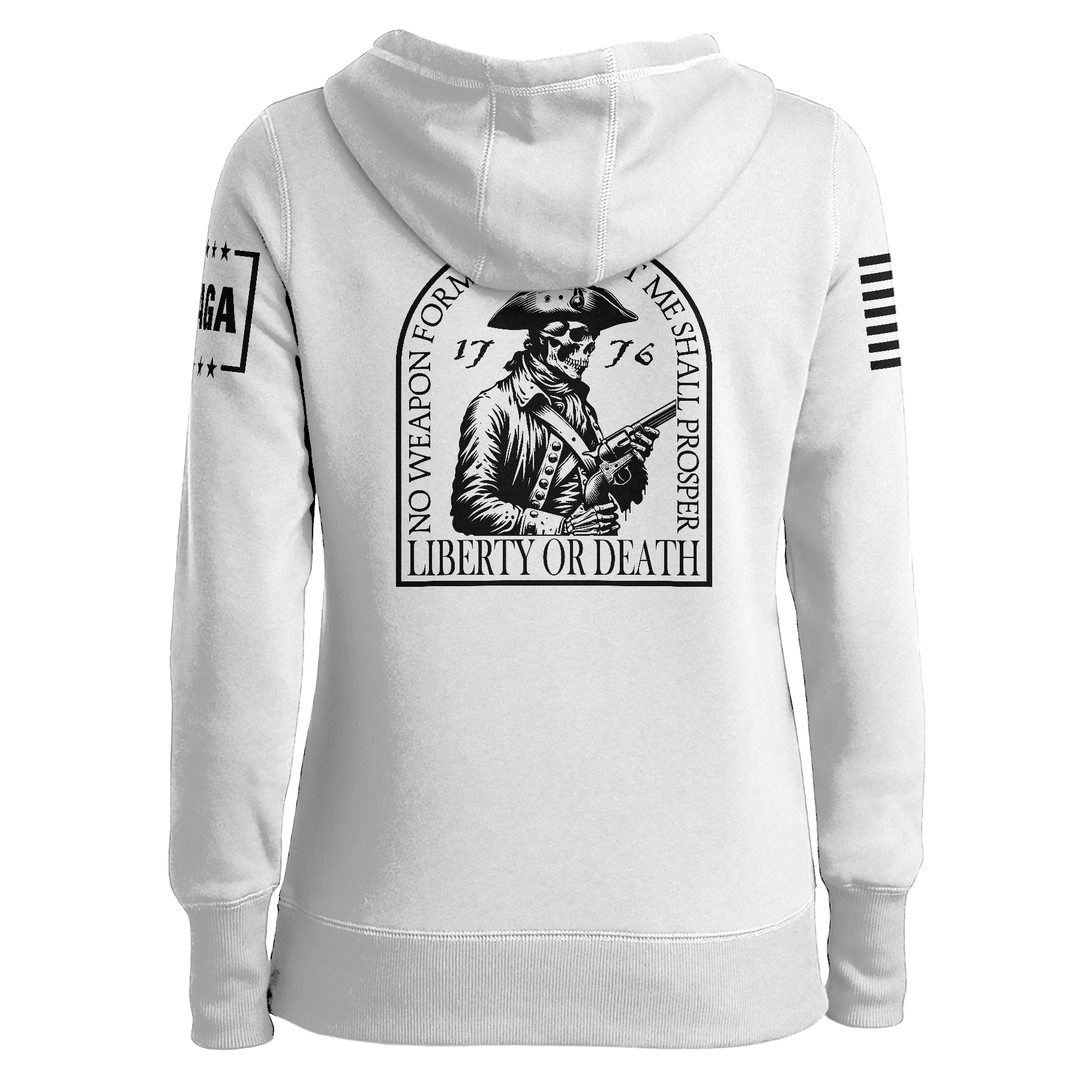 Liberty or Death Skull Patriot Ladies Hoodie maga trump