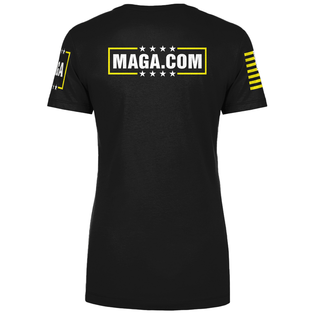 MAGA ENERGY SHIRT (YELLOW AND WHITE) Ladies Tee maga trump