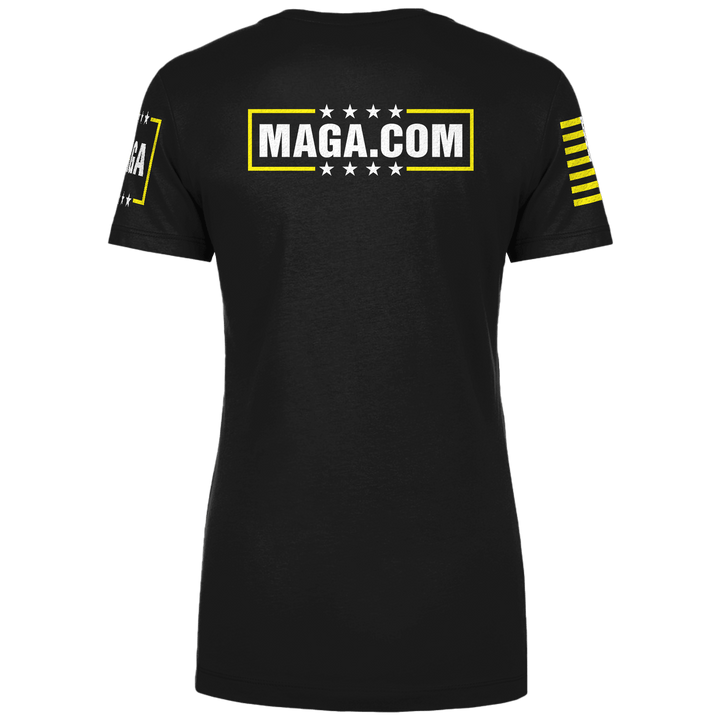 MAGA ENERGY SHIRT (YELLOW AND WHITE) Ladies Tee maga trump