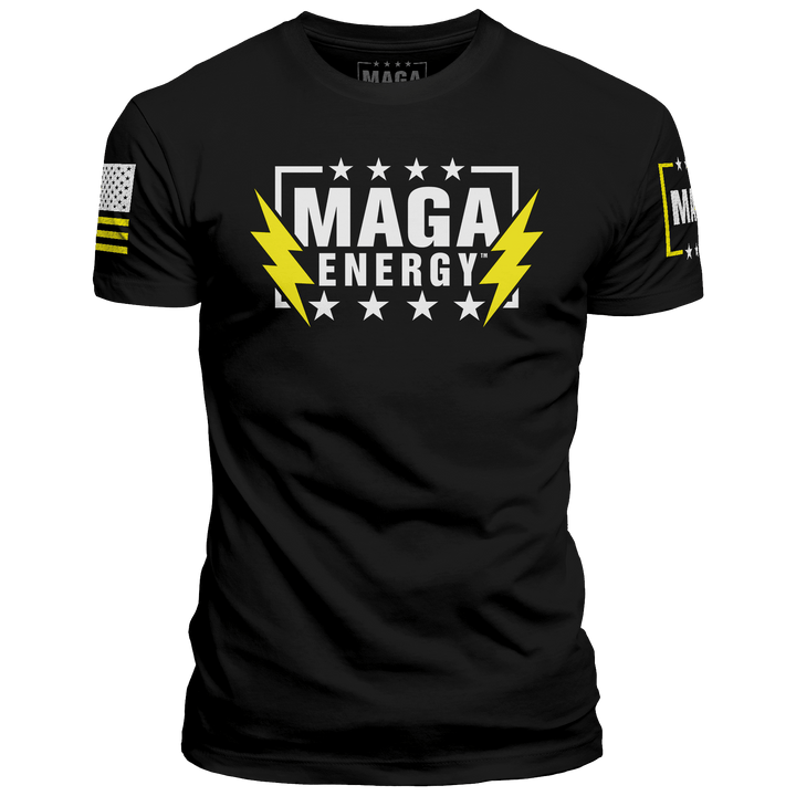 MAGA ENERGY SHIRT (YELLOW AND WHITE) maga trump