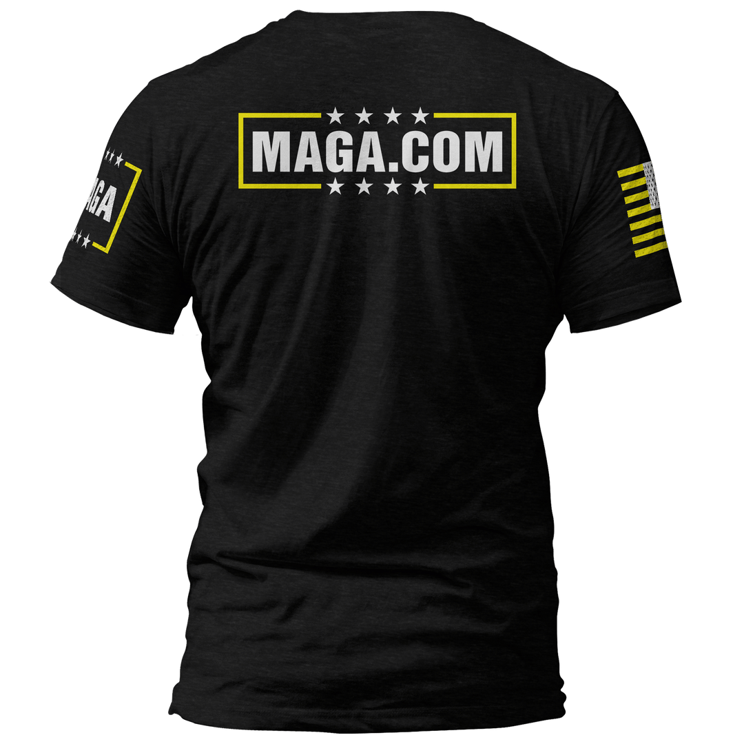 MAGA ENERGY SHIRT (YELLOW AND WHITE) maga trump