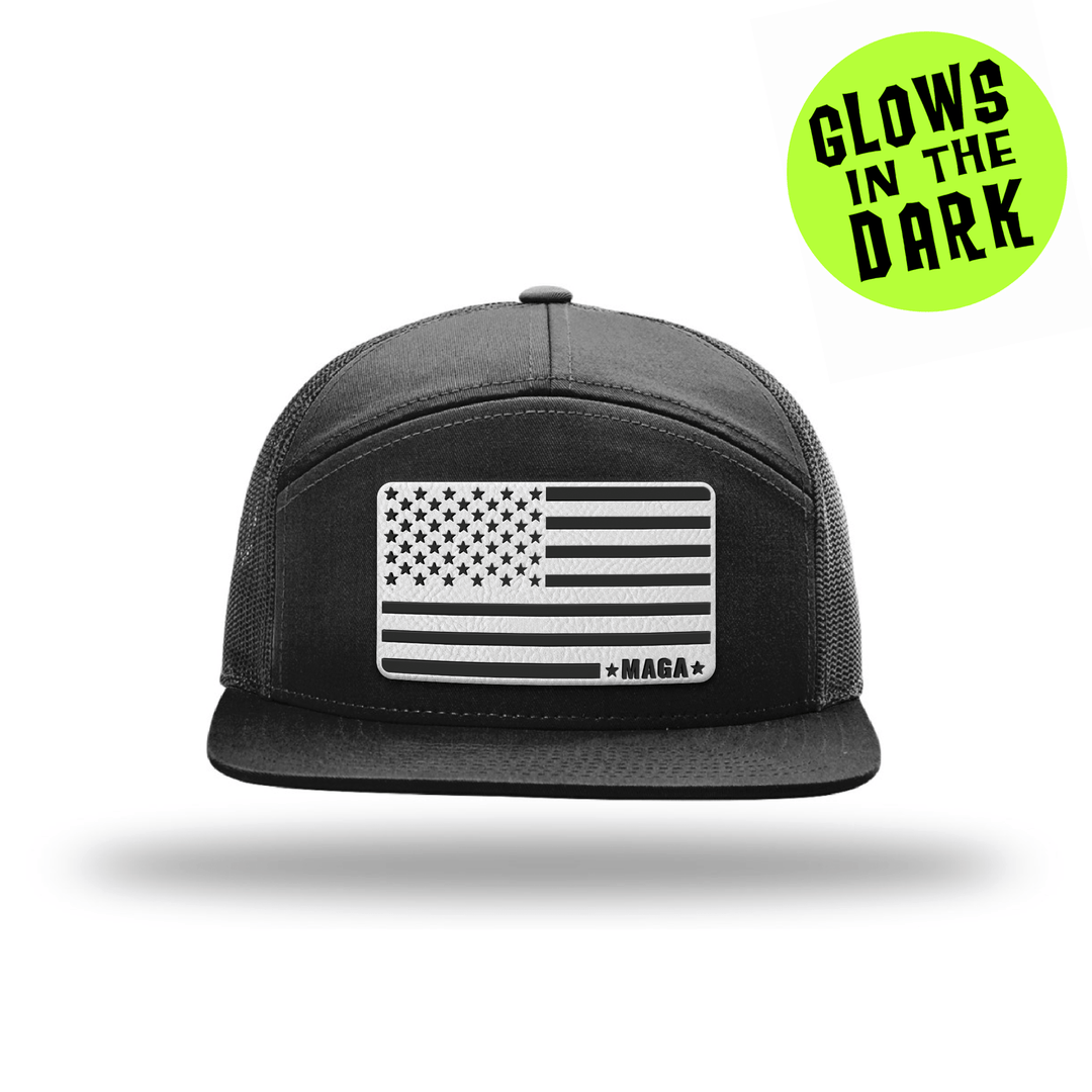 MAGA Flag GITD Leather Patch Hat maga trump