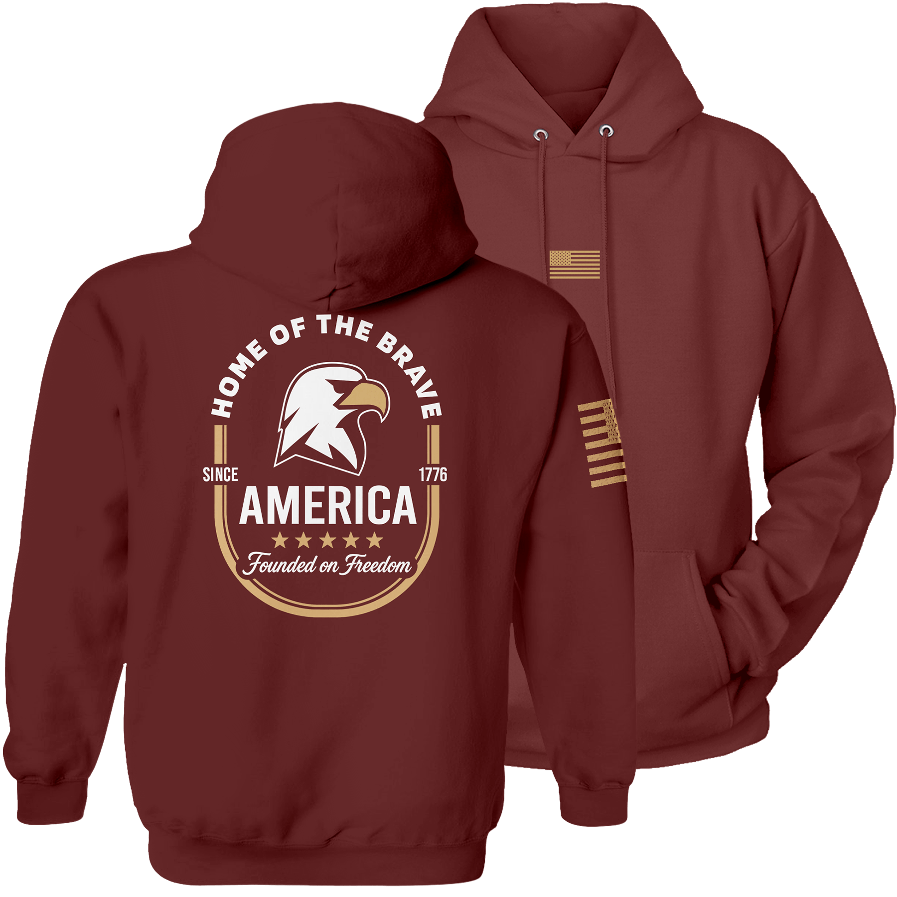 Maroon / S America Founded on Freedom Hoodie | Fall Edition maga trump