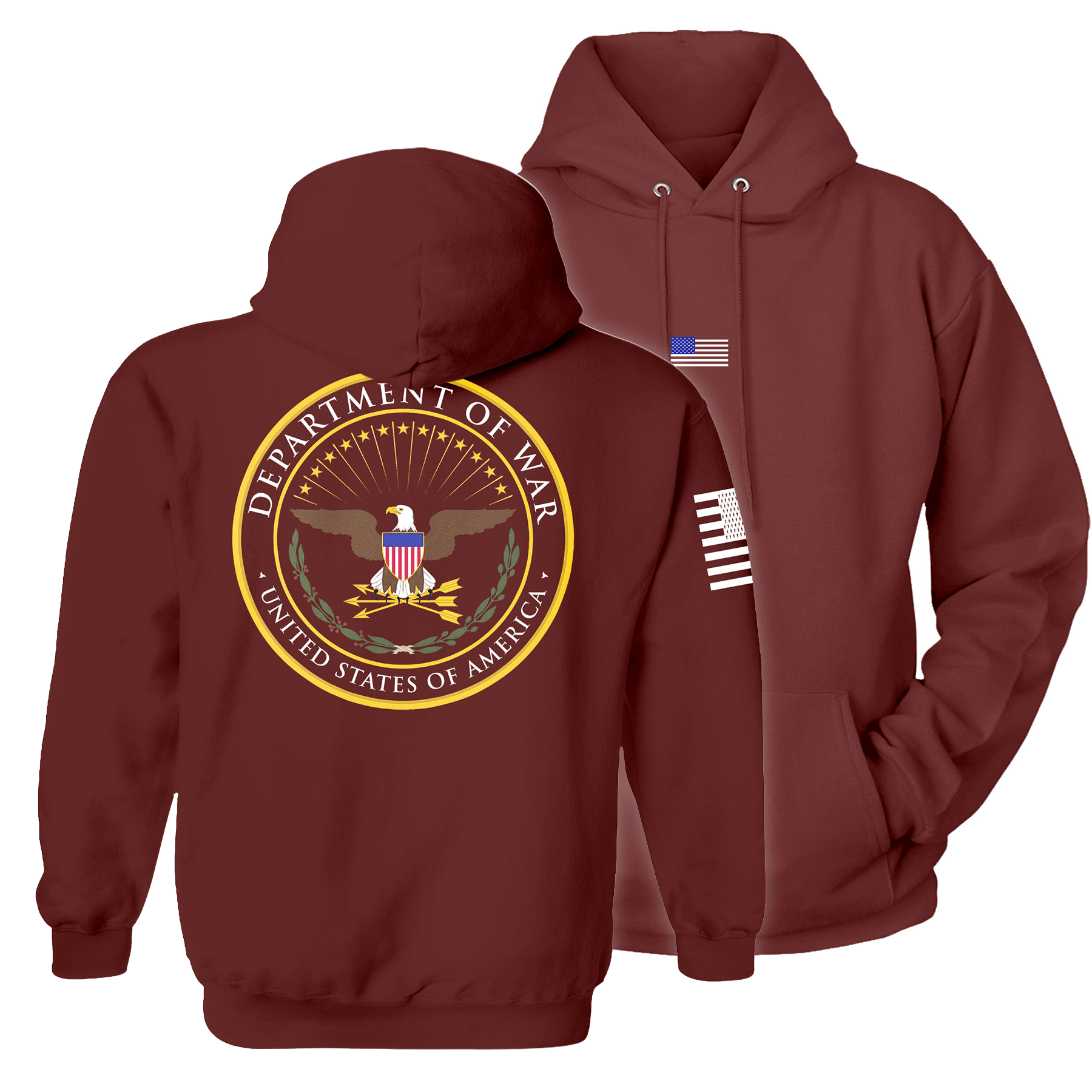 Maroon / S Department of War Hoodie maga trump