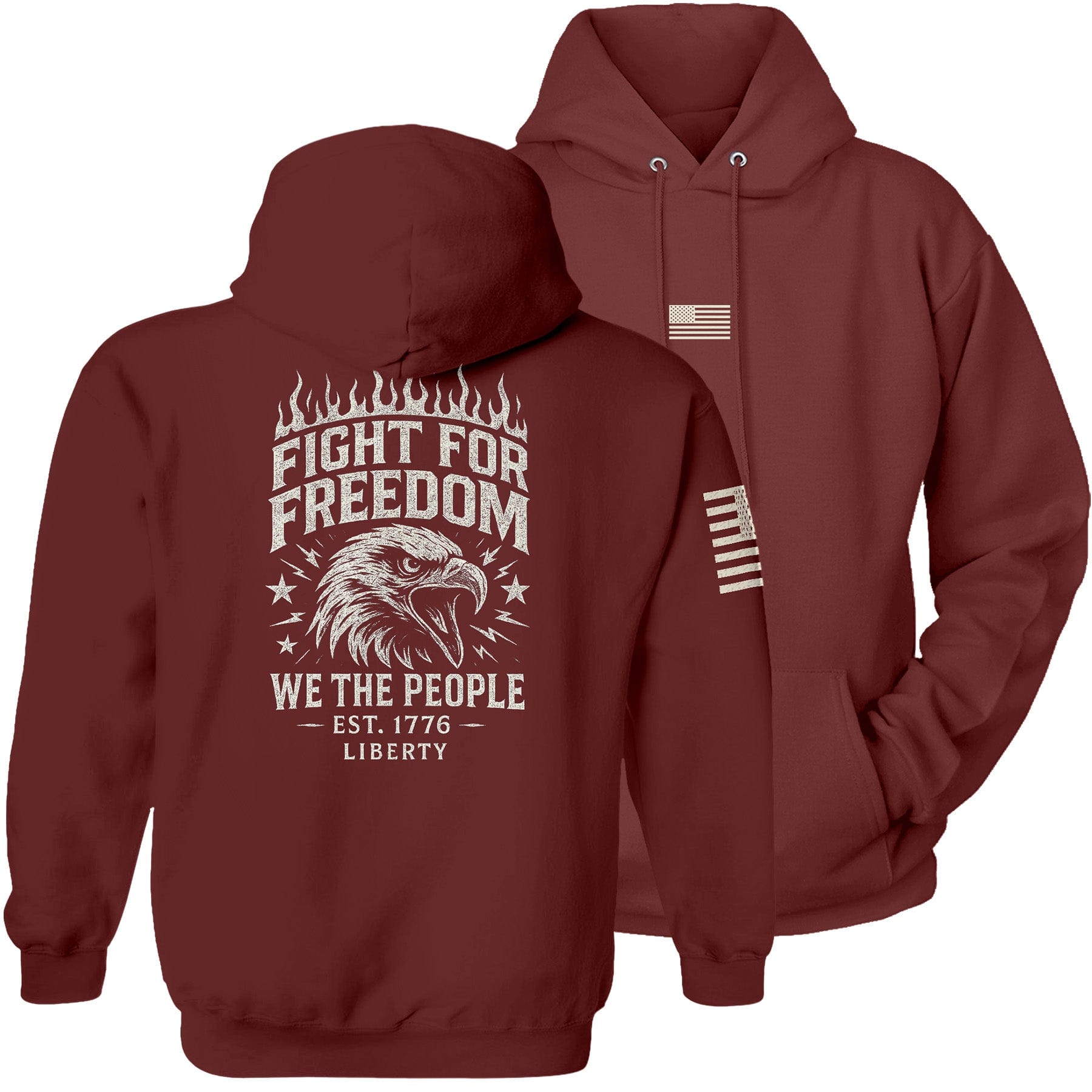 Maroon / S Fight for Freedom Hoodie maga trump