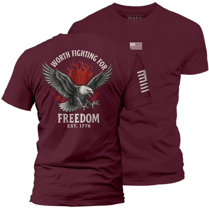 Maroon / S Freedom is Worth Fighting For | Fall Edition maga trump
