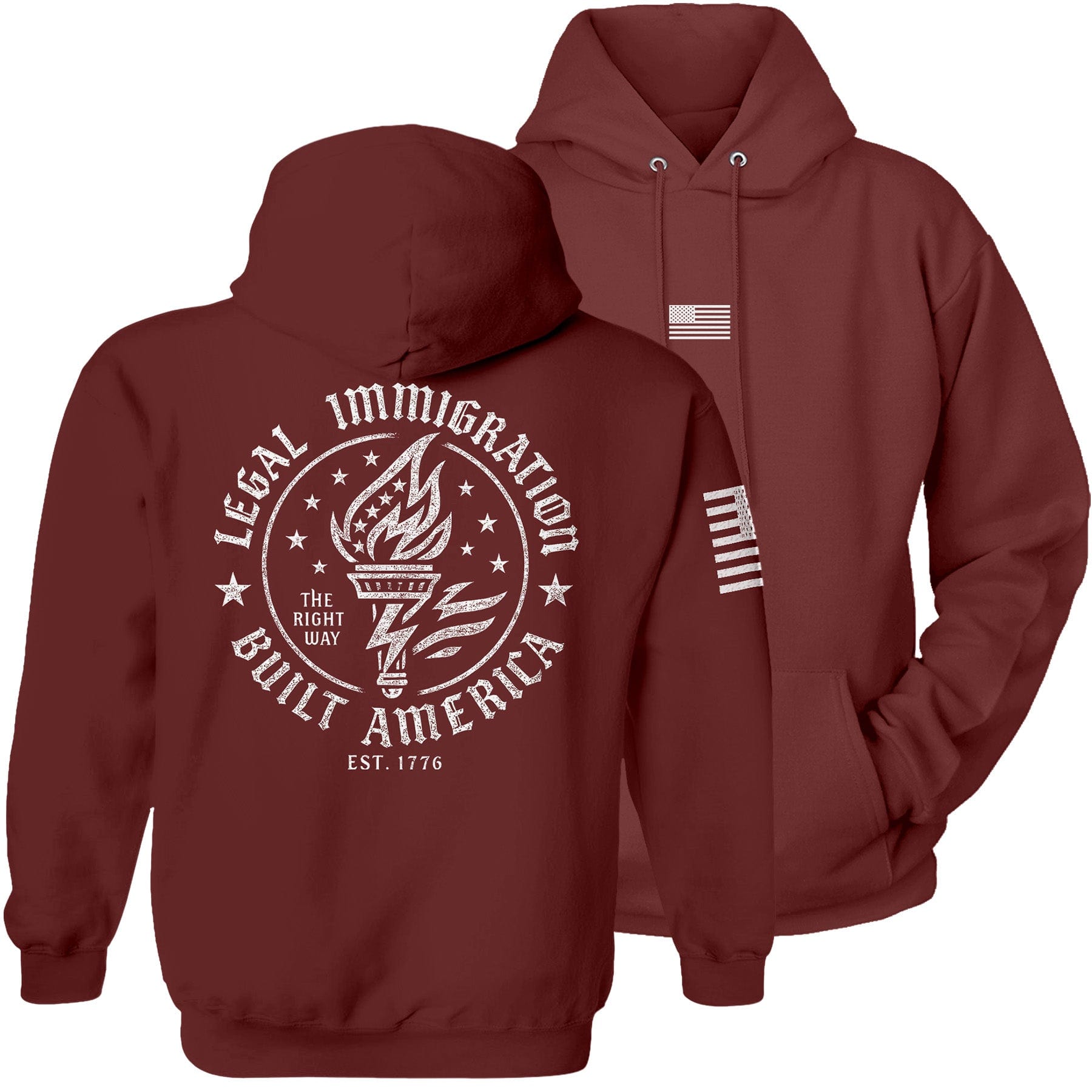 Maroon / S Legal Immigration Hoodie maga trump