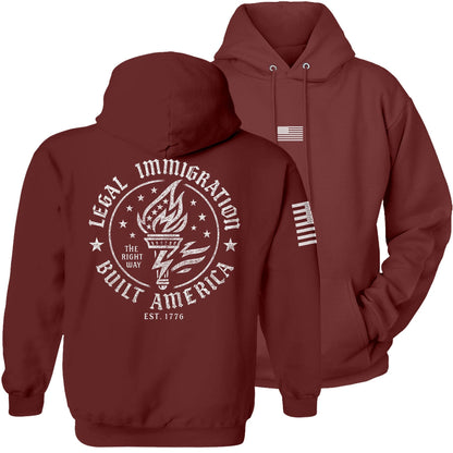 Maroon / S Legal Immigration Hoodie maga trump