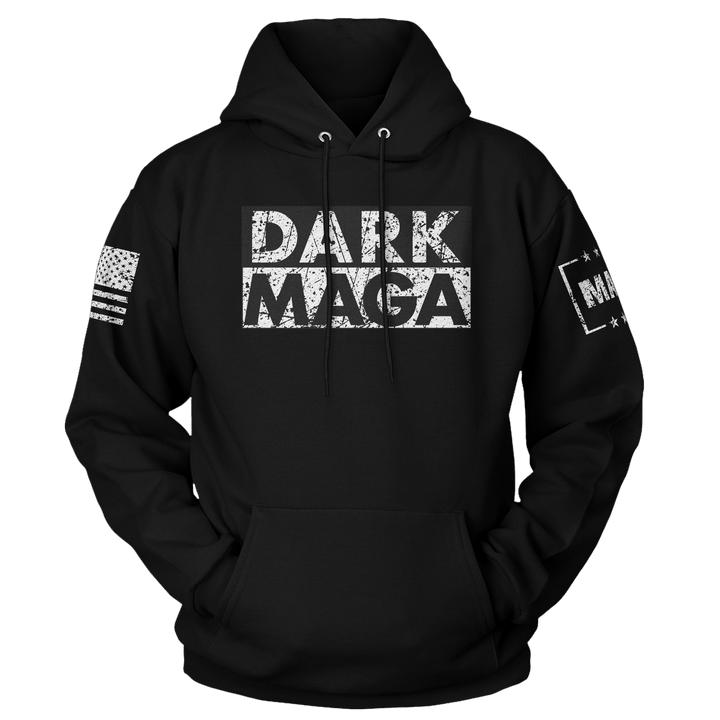 Men's Hoodie / Black / XS Dark MAGA maga trump