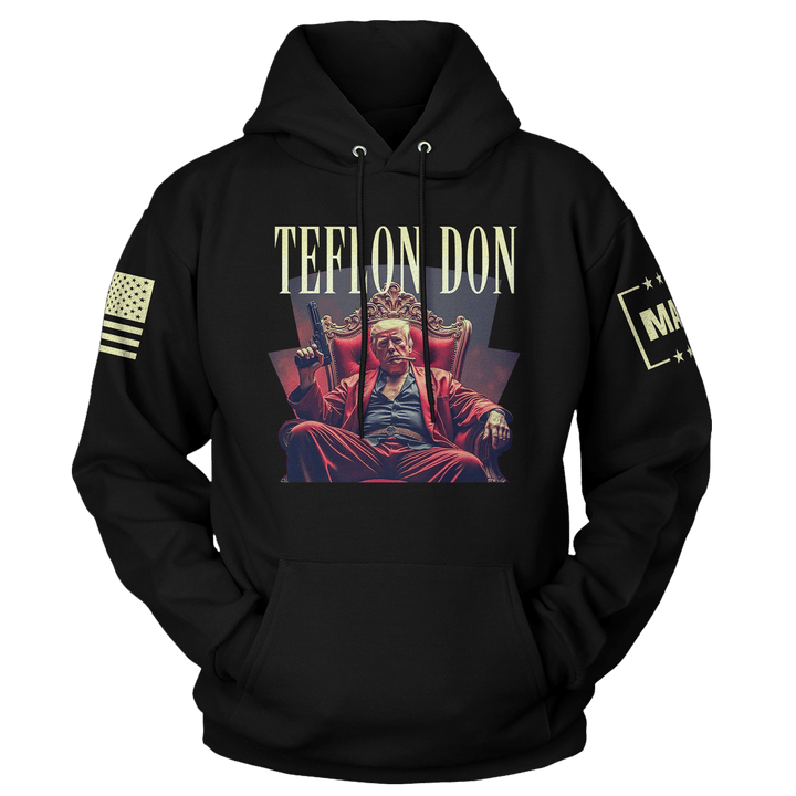 Men's Hoodie / Black / XS Teflon Don maga trump