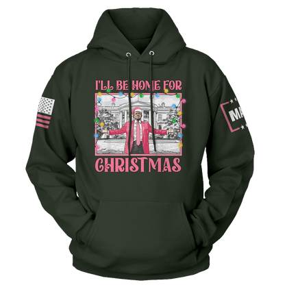 Men's Hoodie / Green / XS I'll be Home for Christmas 2 maga trump